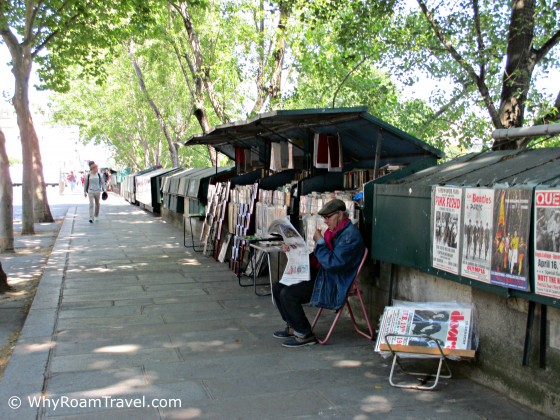 Book stalls along the Seine in Paris | WhyRoamTravel.com